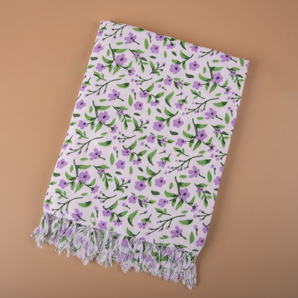 100% COTTON WHITE PRINTED TOWEL