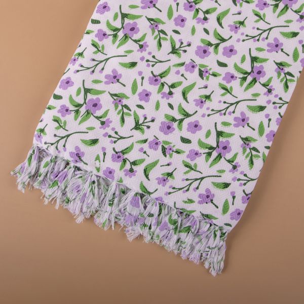 100% COTTON WHITE PRINTED TOWEL