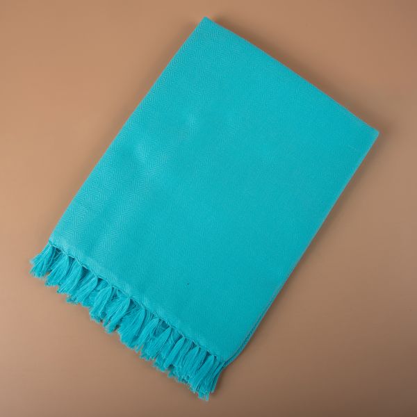 100% COTTON SOLID DYED TOWELS-BLUE
